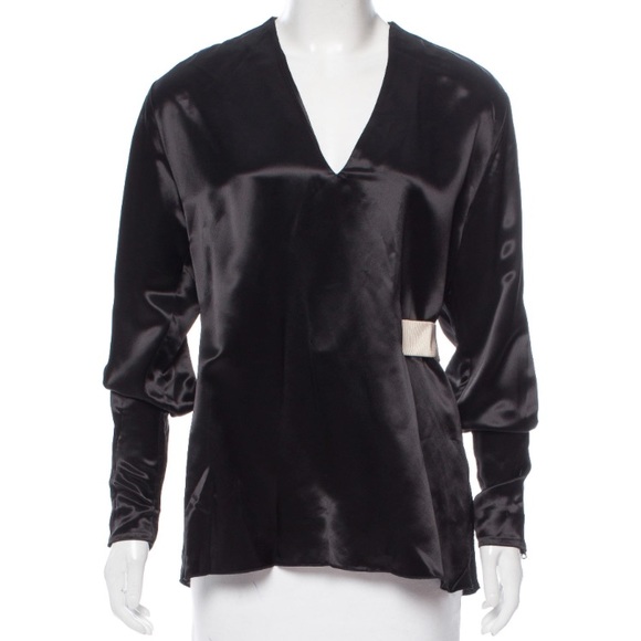 acne studios cathay black satin top/ french 36 - Picture 1 of 1